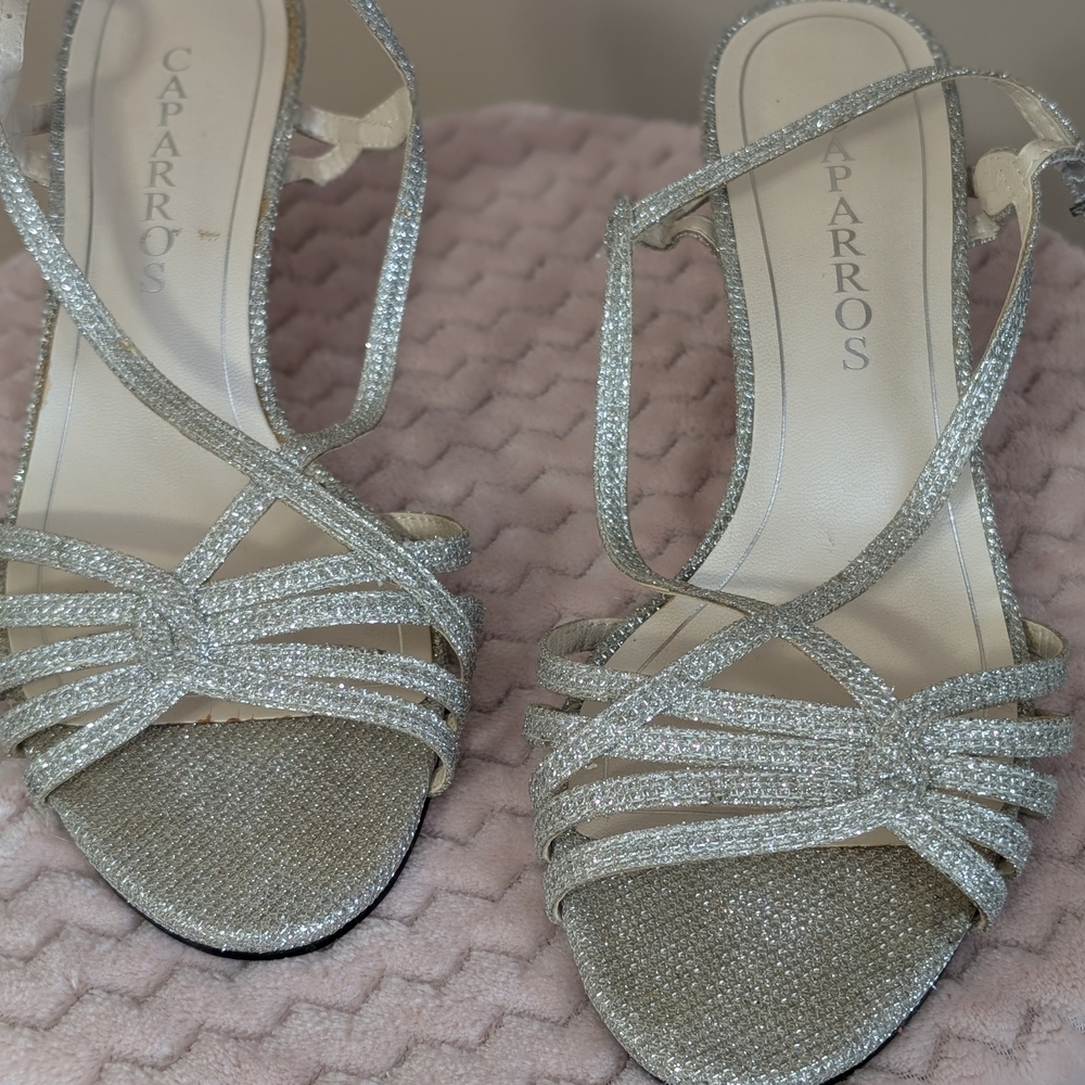 Caparros Silver Strappy Women's Sandals